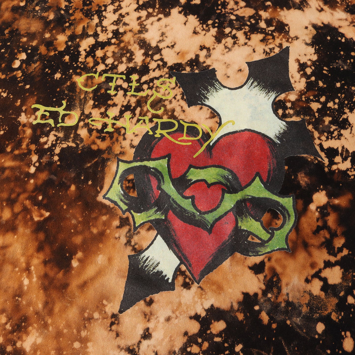 Ed Hardy リメイク ブリーチ加工 オーバーサイズ ヘビー Tシャツ