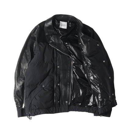 20AW 受注限定 ×UNDERCOVER レザー ダブルライダース ドッキング 中綿 ジャケット