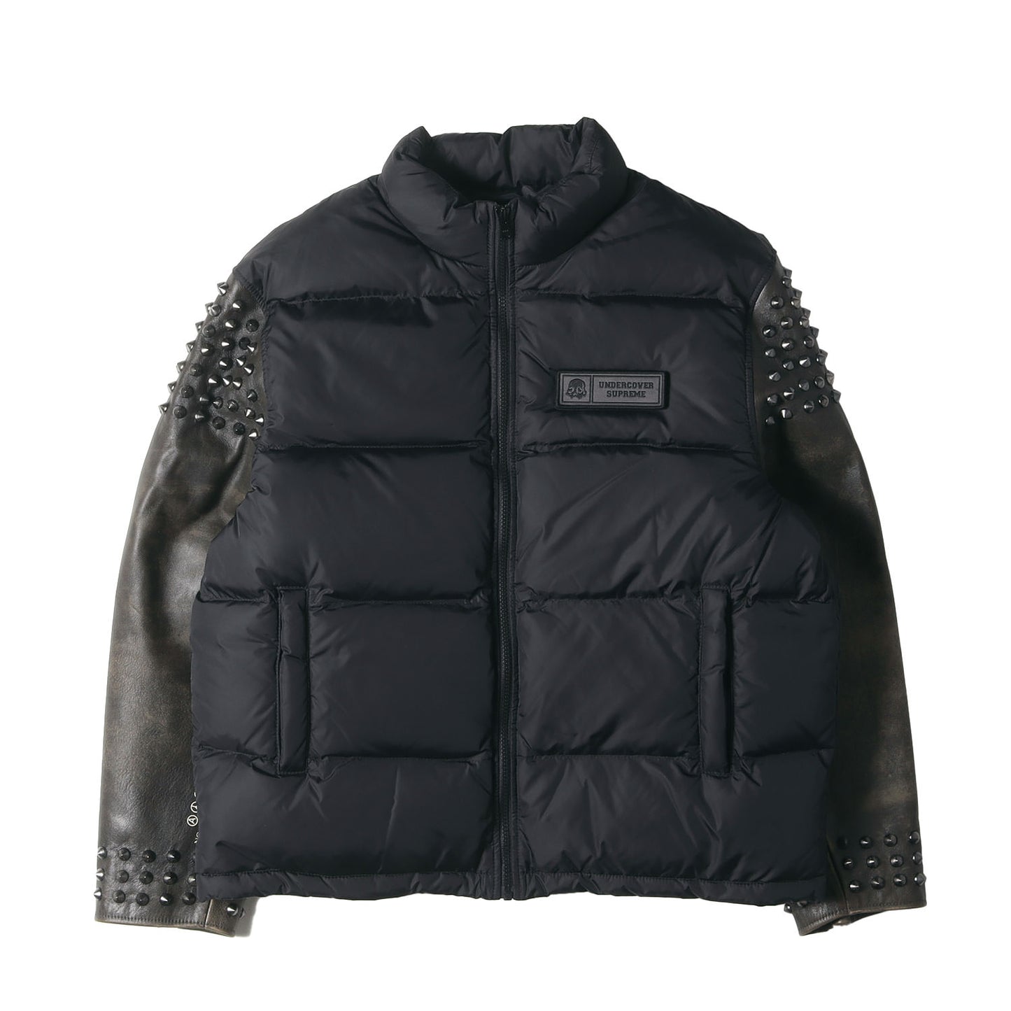 23SS ×UNDERCOVER スタッズ付き 袖レザー ダウンジャケット(Puffer Jacket)