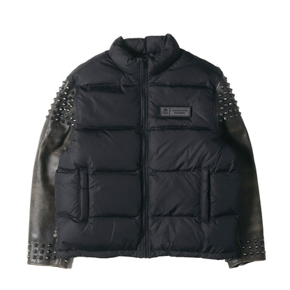 23SS ×UNDERCOVER スタッズ付き 袖レザー ダウンジャケット(Puffer Jacket)