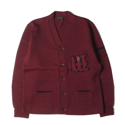 60s Sporting Goods ワッペン付き レタード ニット カーディガン