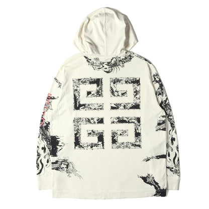 21AW オーバーサイズ グラフィック総柄 パーカー(GOTHIC OVERSIZED Hoodie)