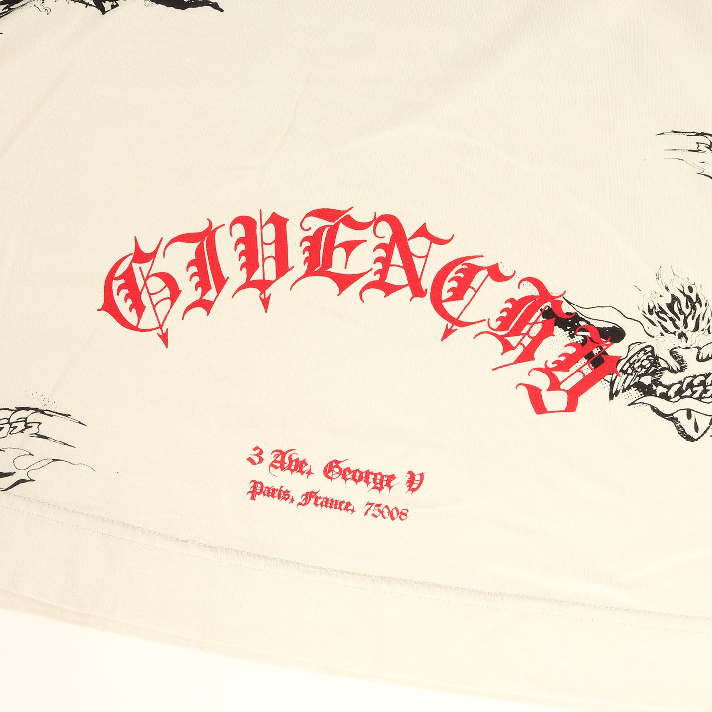 21AW オーバーサイズ グラフィック総柄 パーカー(GOTHIC OVERSIZED Hoodie)