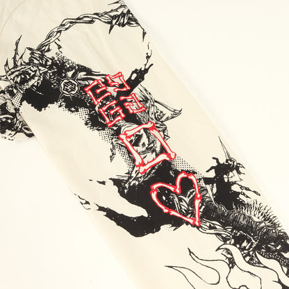 21AW オーバーサイズ グラフィック総柄 パーカー(GOTHIC OVERSIZED Hoodie)