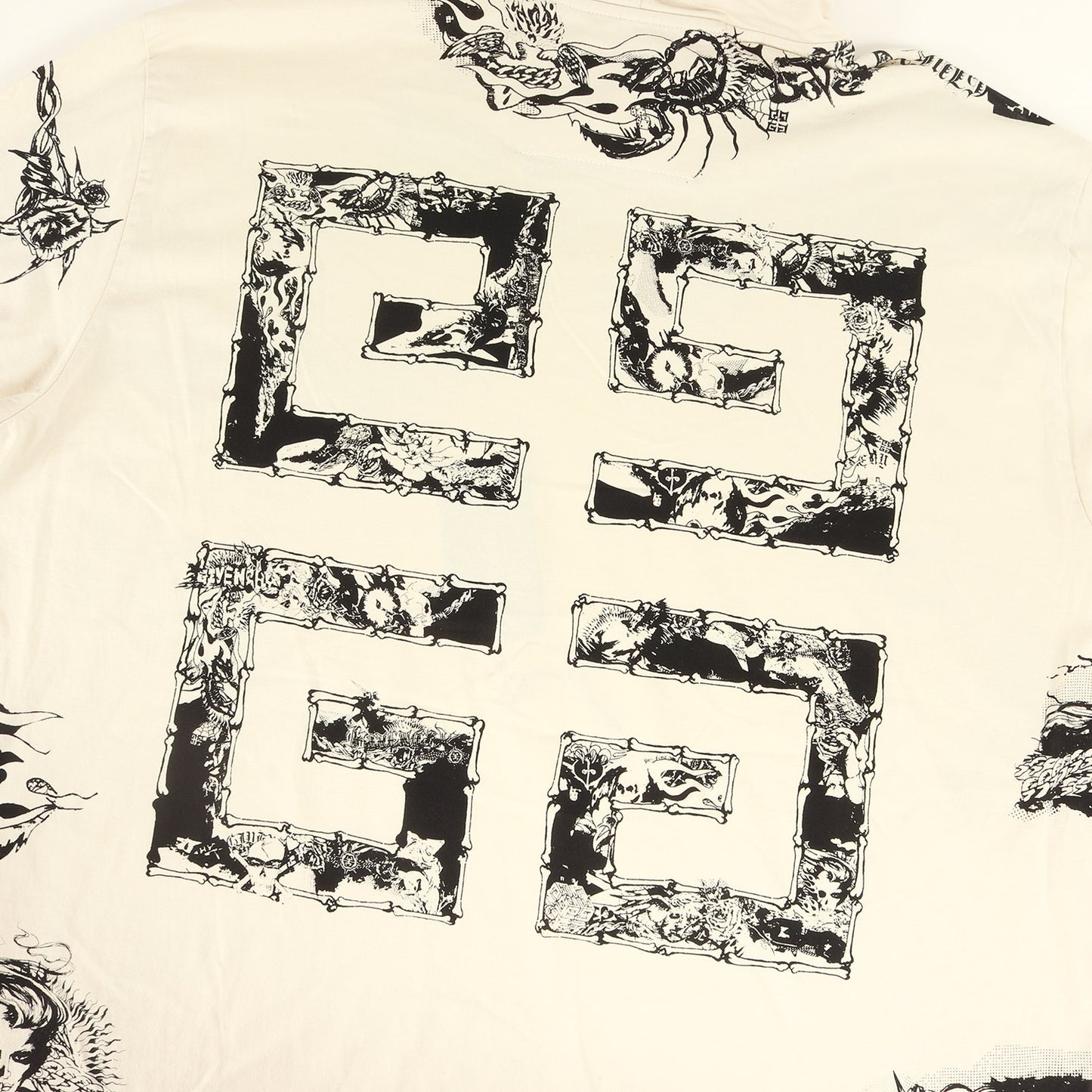 21AW オーバーサイズ グラフィック総柄 パーカー(GOTHIC OVERSIZED Hoodie)