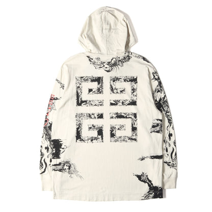 21AW オーバーサイズ グラフィック総柄 パーカー(GOTHIC OVERSIZED Hoodie)