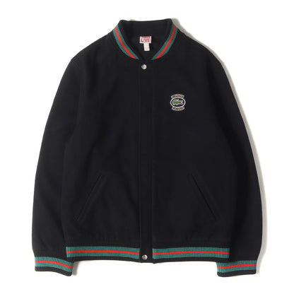 ×LACOSTE L!VE メルトンウール バーシティジャケット / スタジャン