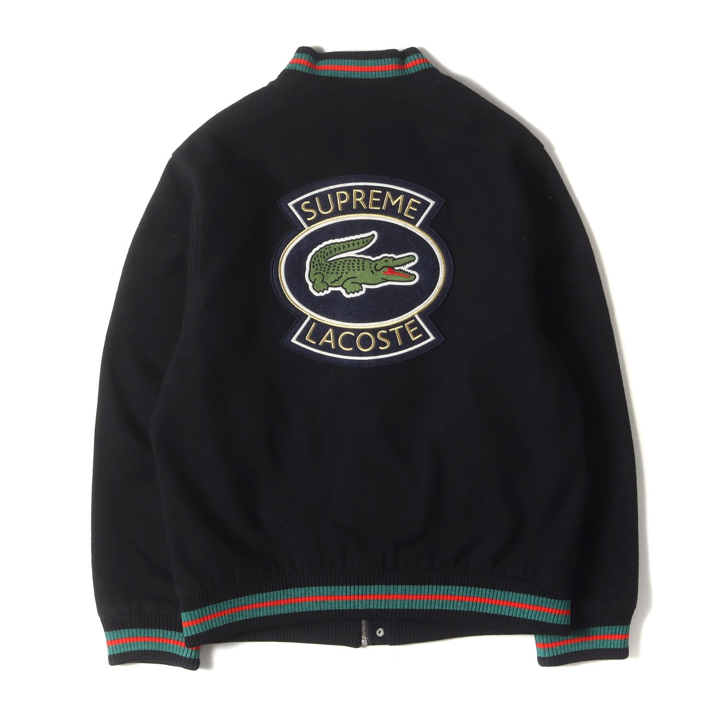 ×LACOSTE L!VE メルトンウール バーシティジャケット / スタジャン