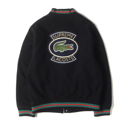 ×LACOSTE L!VE メルトンウール バーシティジャケット / スタジャン