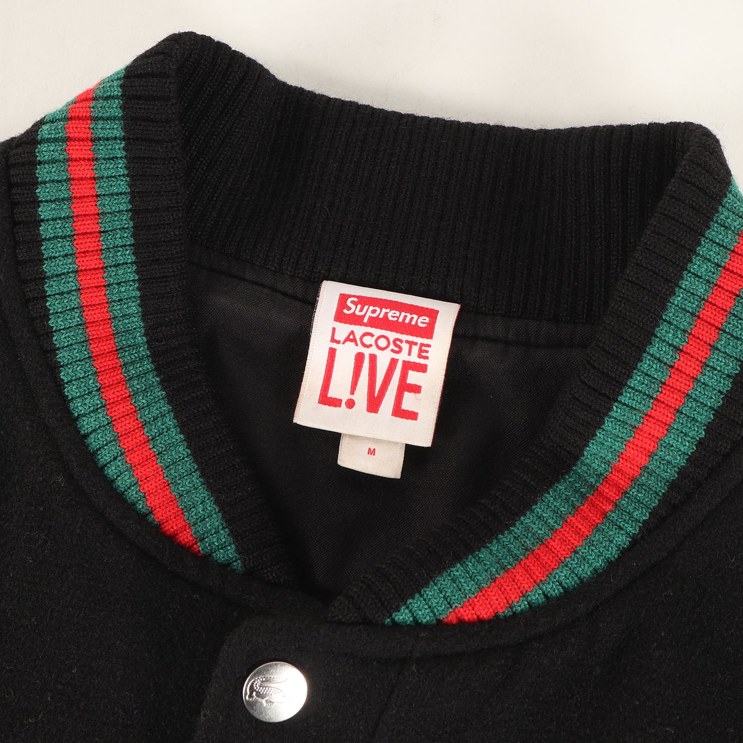 ×LACOSTE L!VE メルトンウール バーシティジャケット / スタジャン