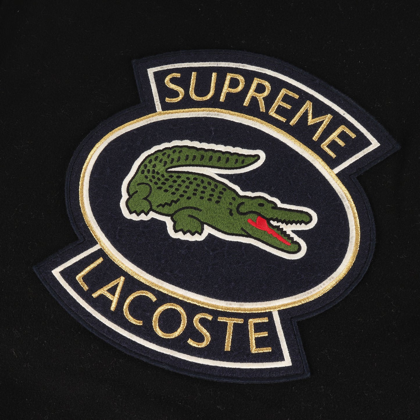 ×LACOSTE L!VE メルトンウール バーシティジャケット / スタジャン