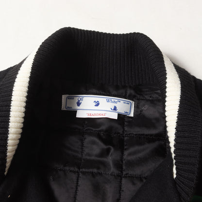 22AW 袖レザー メルトン バーシティジャケット / スタジャン