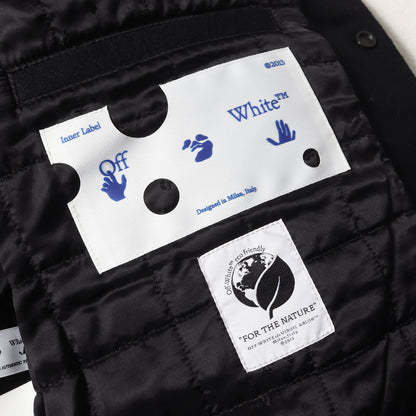 22AW 袖レザー メルトン バーシティジャケット / スタジャン