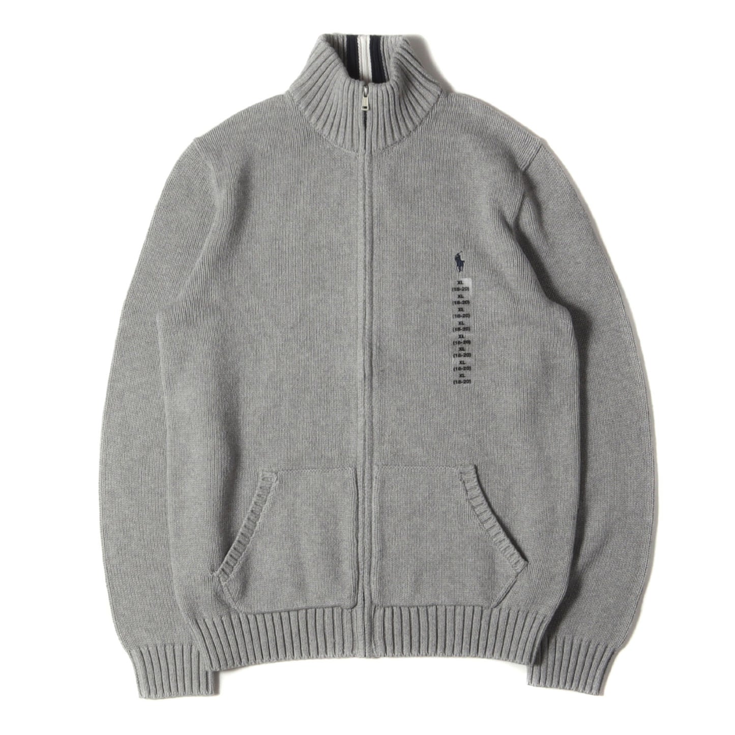 24SS ハイネック フルジップ コットンニット セーター