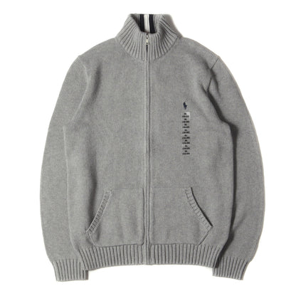 24SS ハイネック フルジップ コットンニット セーター