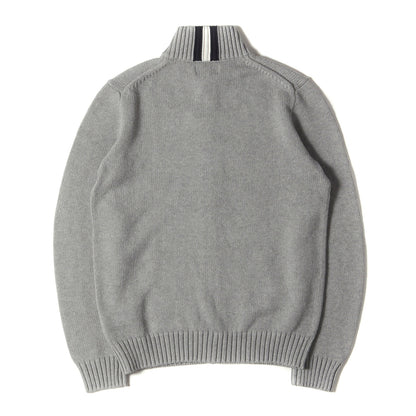 24SS ハイネック フルジップ コットンニット セーター