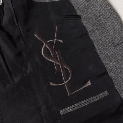 ストライプ ウール 2つボタン テーラードジャケット(Yves Saint Laurent rive gauche)