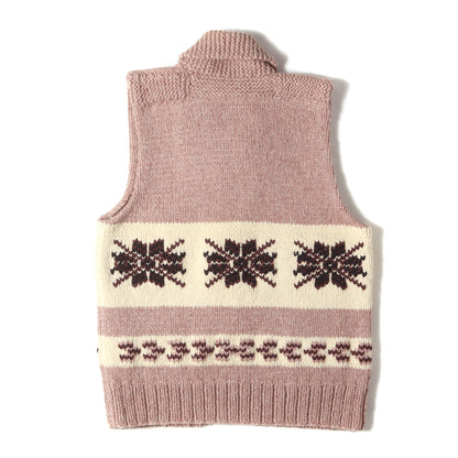 [棒TALONジッパー] 70s ショールカラー フルジップ カウチンニット ベスト