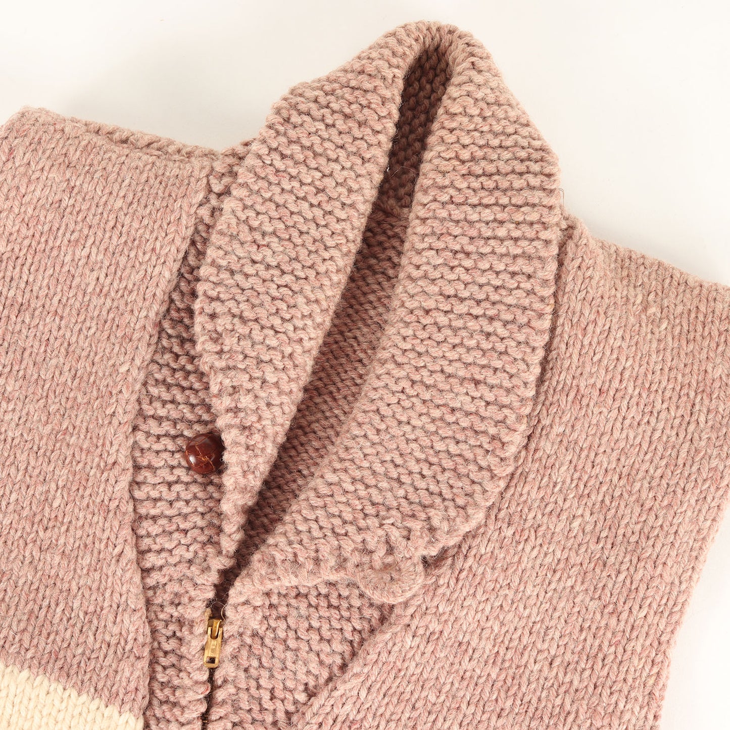 [棒TALONジッパー] 70s ショールカラー フルジップ カウチンニット ベスト