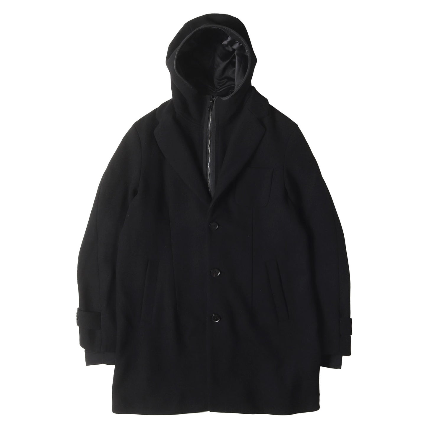 レイヤードデザイン 2WAY メルトンウール チェスターコート