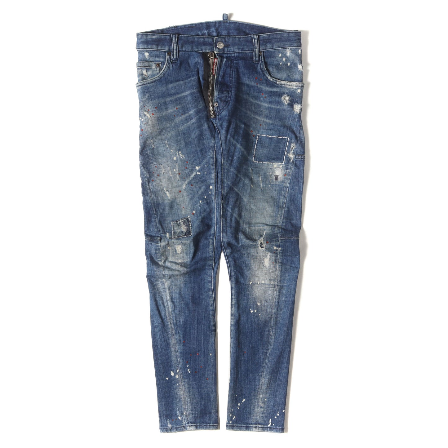 ダメージリペア加工 立体裁断 ストレッチ デニムパンツ(Tidy Biker Jean)