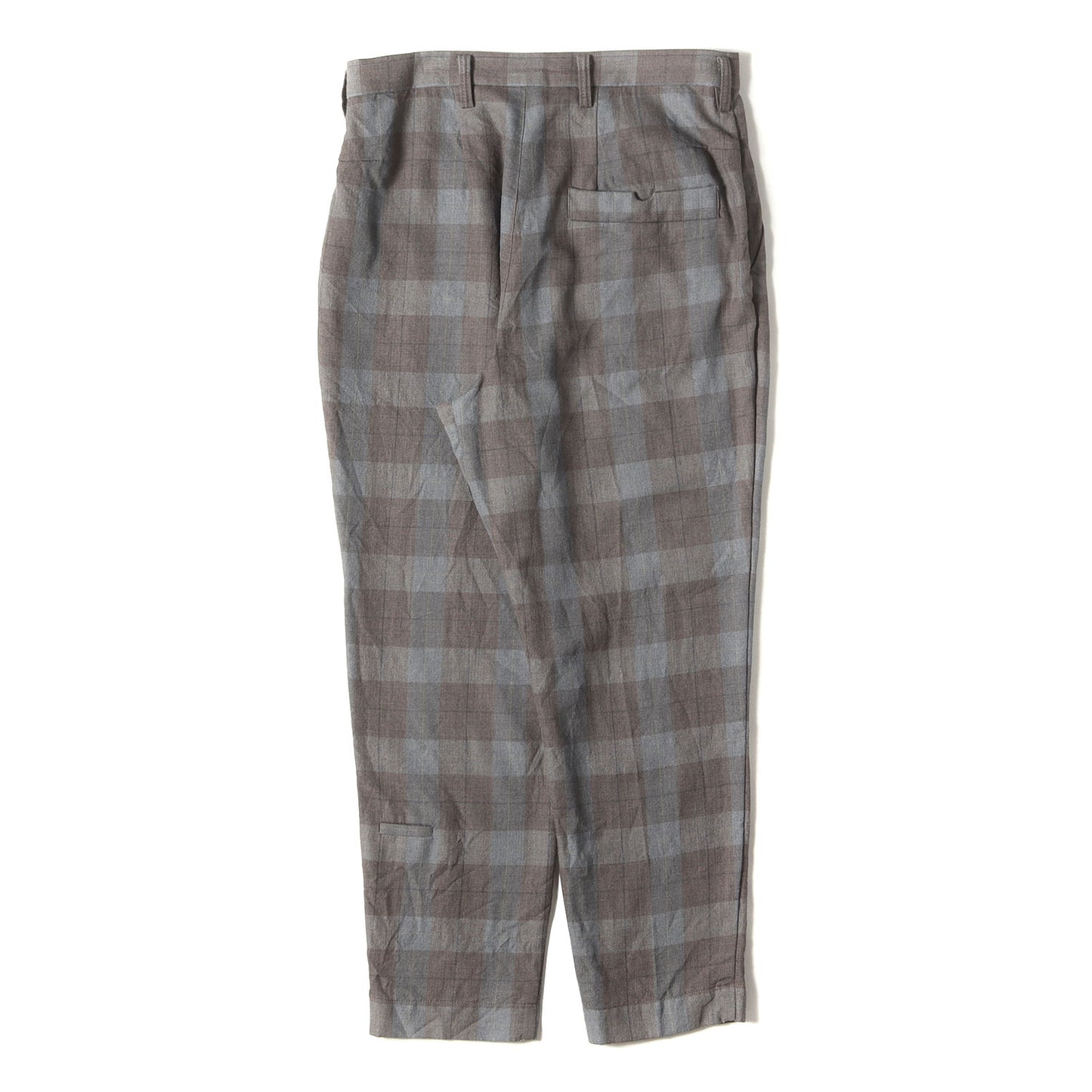 チェック ウール アンクルカット スラックスパンツ