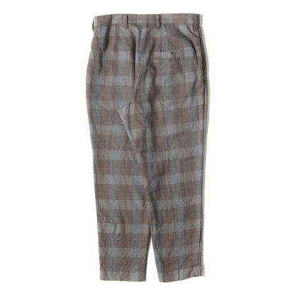 チェック ウール アンクルカット スラックスパンツ