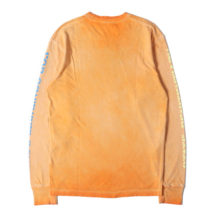 ピグメントダイ加工 クラックプリント ロングスリーブ Tシャツ