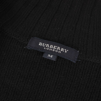 リブ編み ハイネック フルジップ ウールニット