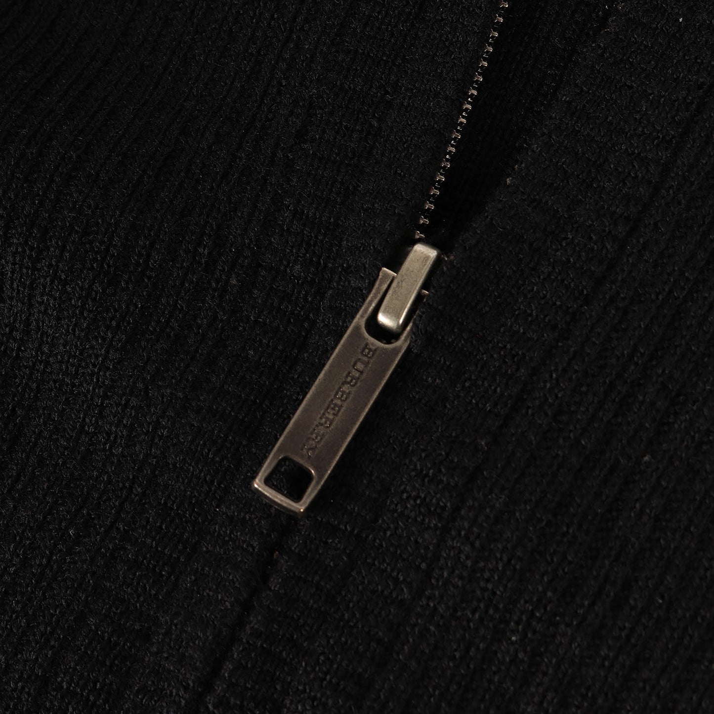 リブ編み ハイネック フルジップ ウールニット