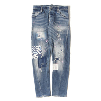 ダメージリペア加工 立体裁断 ストレッチ デニムパンツ(M.B.JEAN)