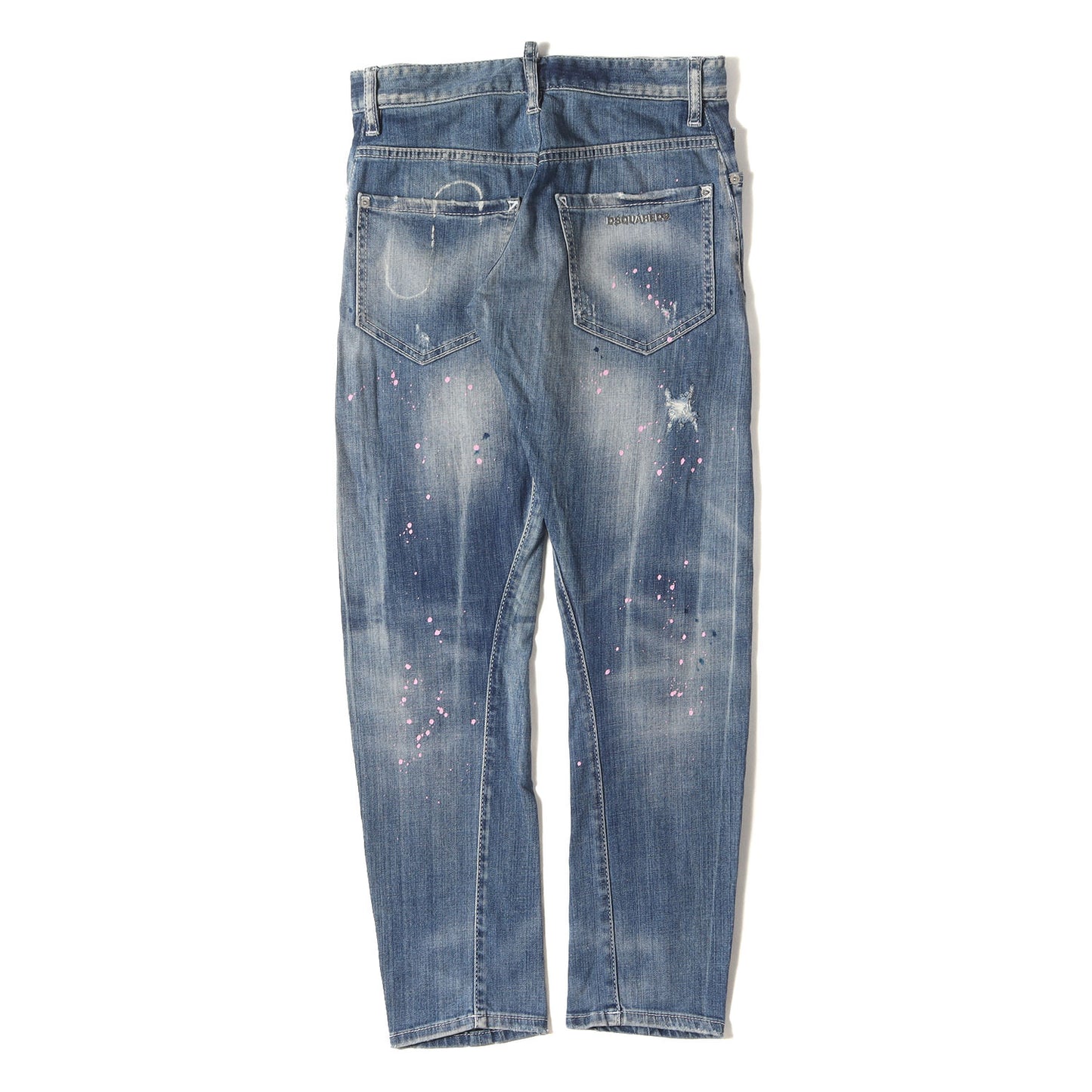 ダメージリペア加工 立体裁断 ストレッチ デニムパンツ(M.B.JEAN)