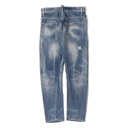 ダメージリペア加工 立体裁断 ストレッチ デニムパンツ(M.B.JEAN)