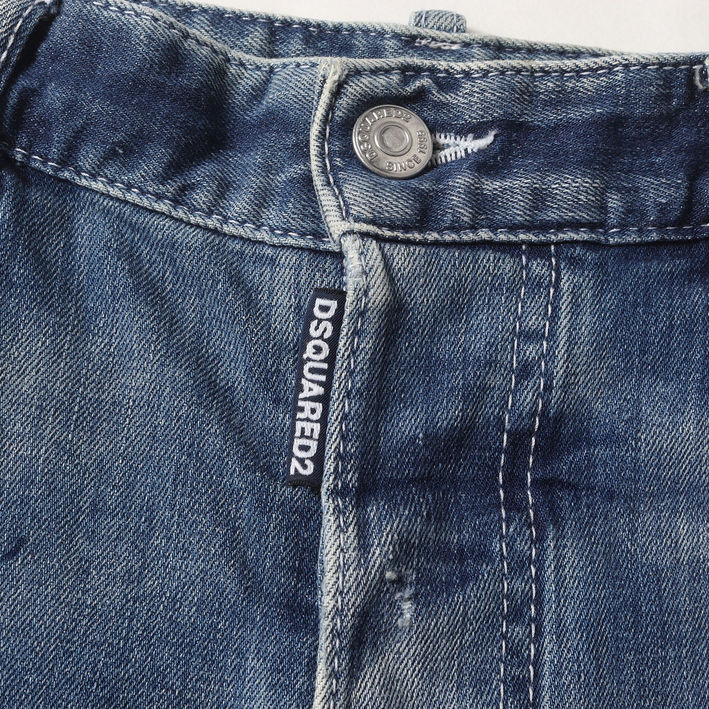 ダメージリペア加工 立体裁断 ストレッチ デニムパンツ(M.B.JEAN)