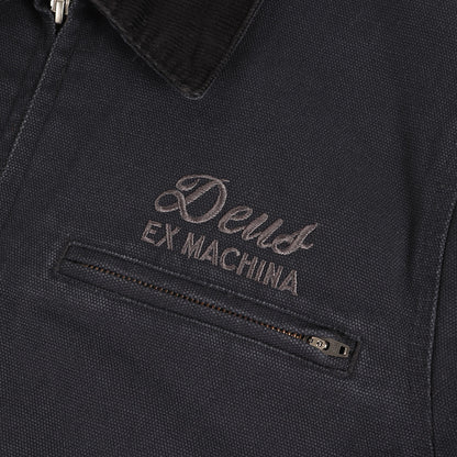 ロゴ刺繍 コットンダック ワークジャケット