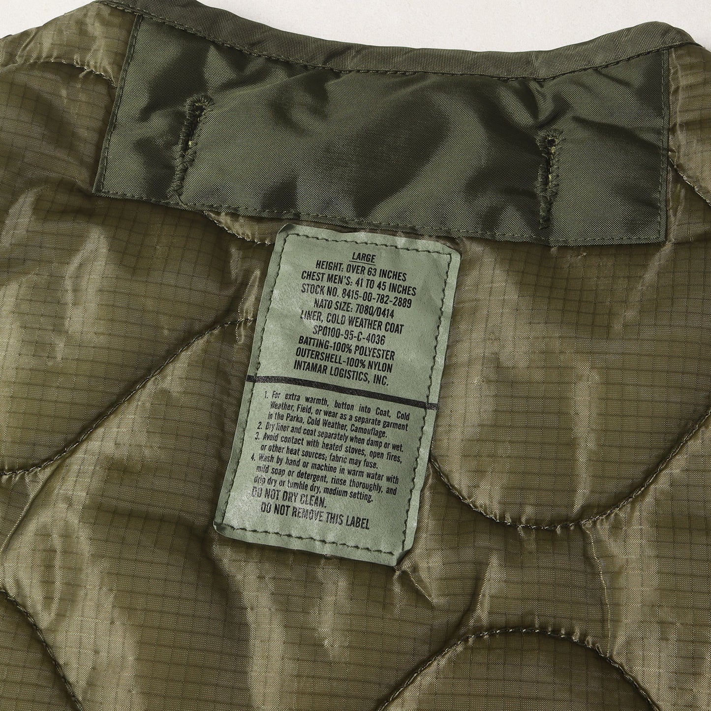 90s 米軍実物 M-65フィールドジャケット用 キルティング ライナー ジャケット