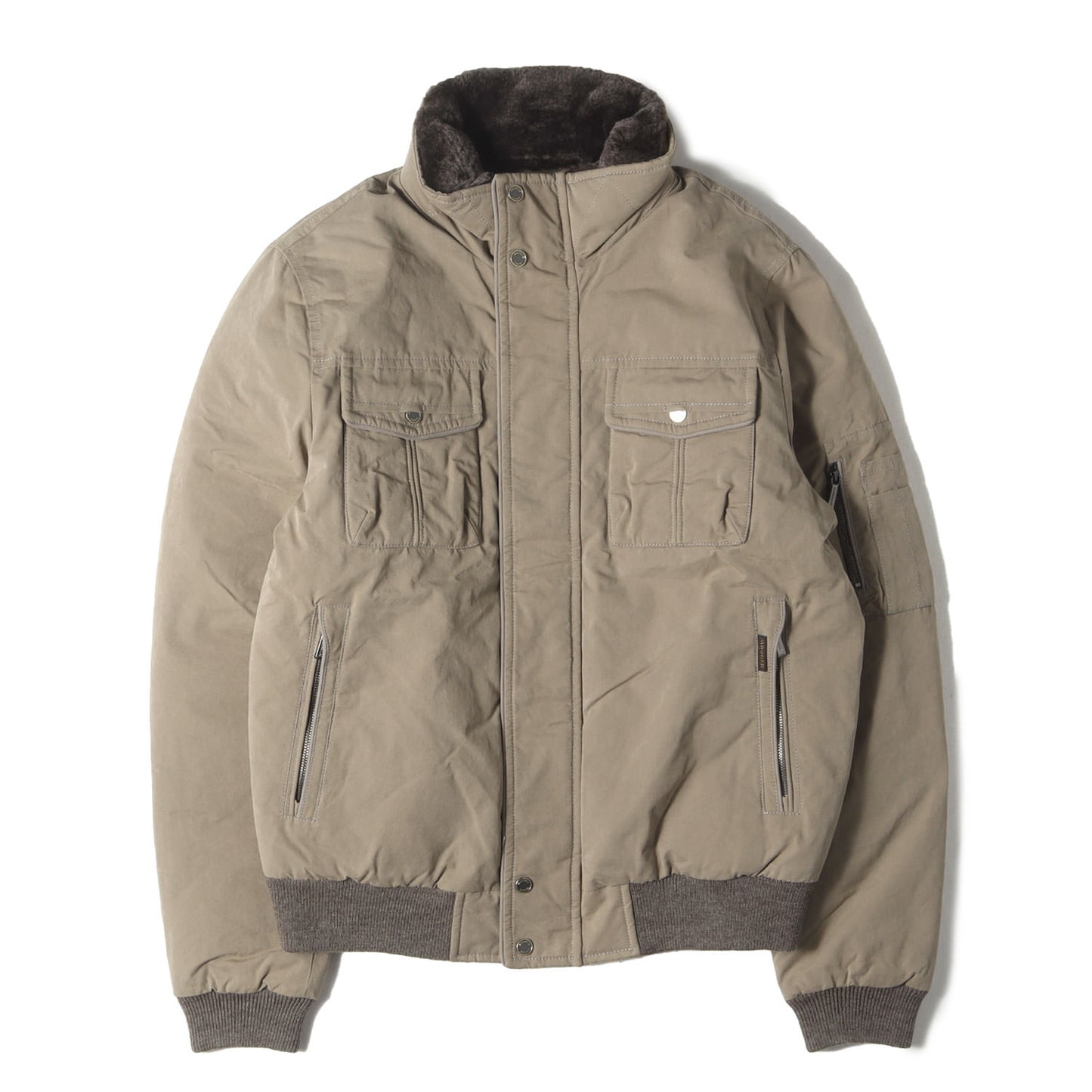 襟ボア フルジップ ミリタリー ダウンジャケット(IAGO-S1)