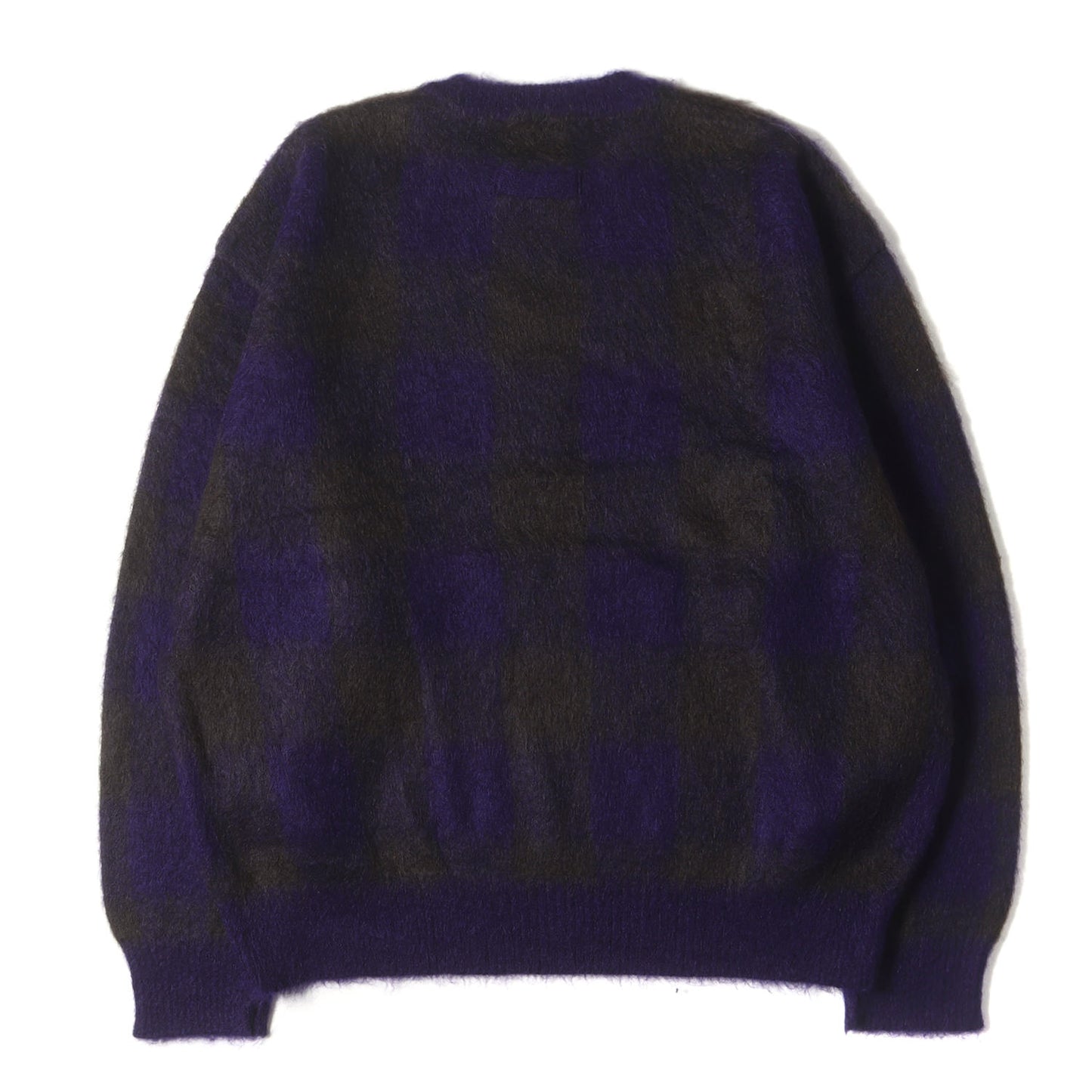 23AW ブロックチェック オーバーサイズ モヘヤニット セーター(COLOR COMBINATION MOHAIR LS)