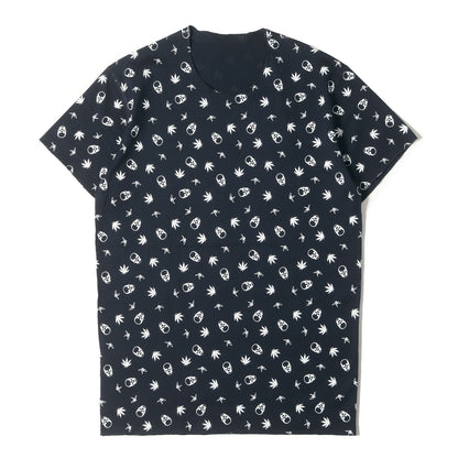 ×1piu1uguale3 スカル&マリファナ&折り鶴 モノグラム Tシャツ