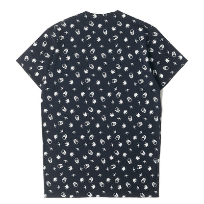 ×1piu1uguale3 スカル&マリファナ&折り鶴 モノグラム Tシャツ