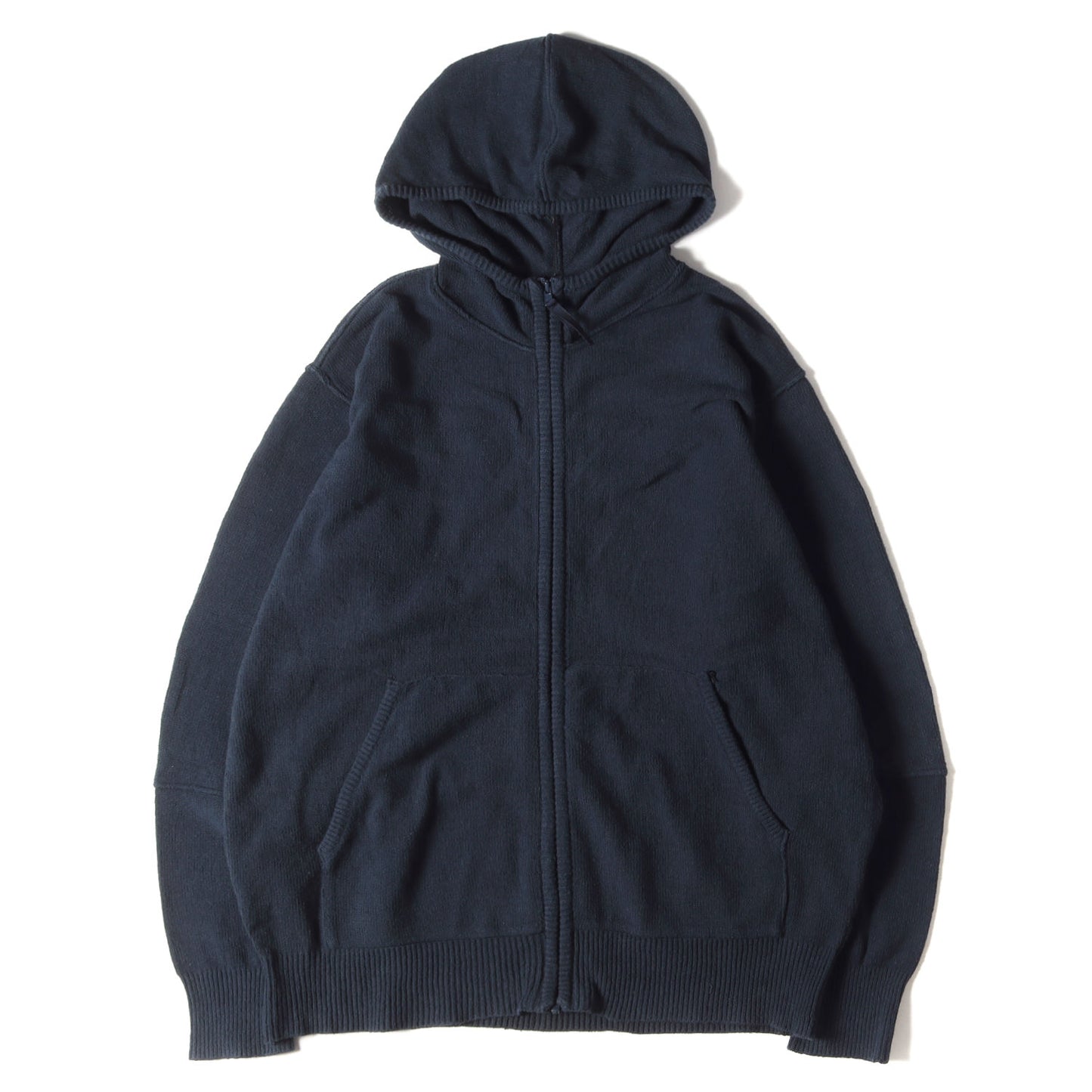 90s 裾ロゴ ストレッチ コットンニット ジップ パーカー