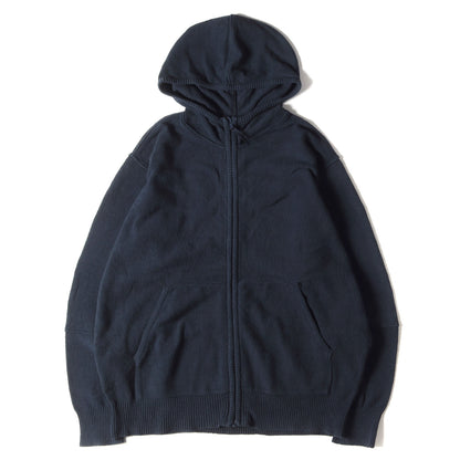 90s 裾ロゴ ストレッチ コットンニット ジップ パーカー