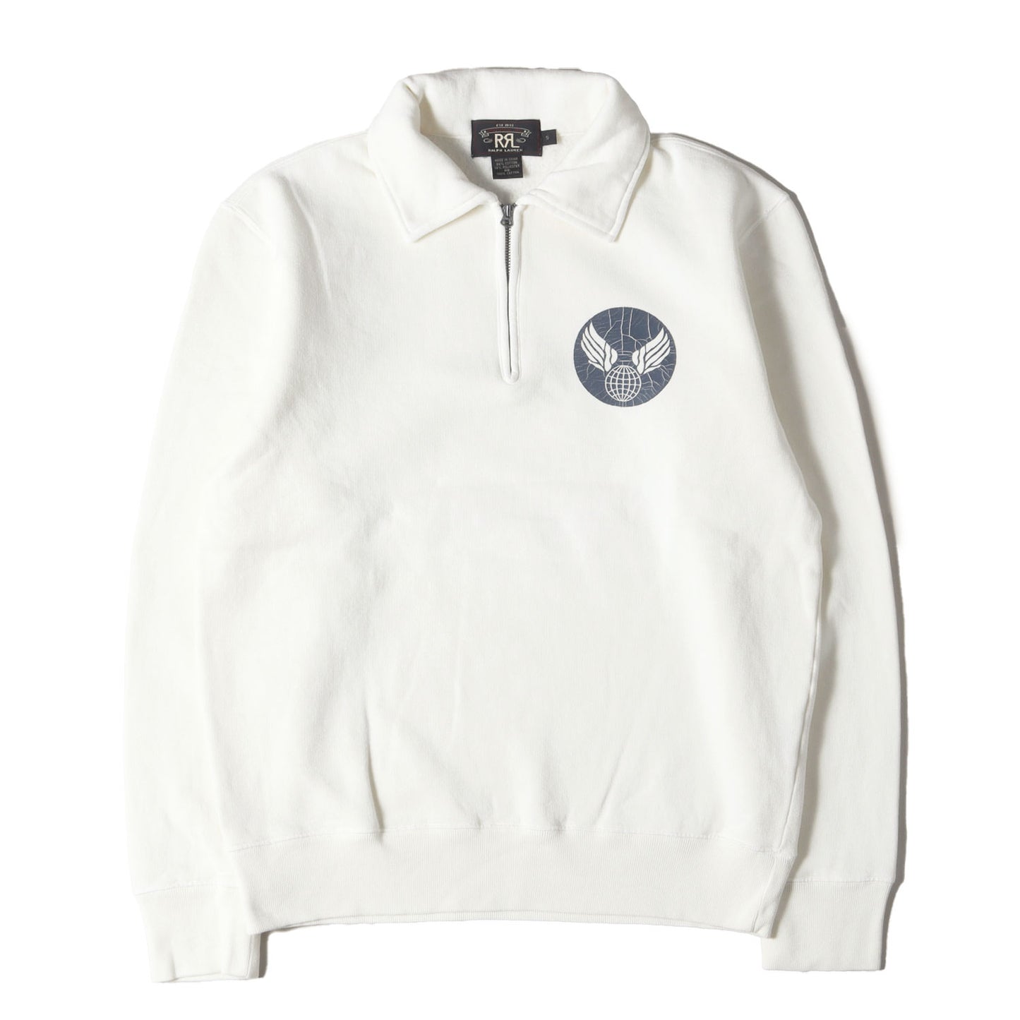 ミリタリープリント ハーフジップ 襟付き スウェット