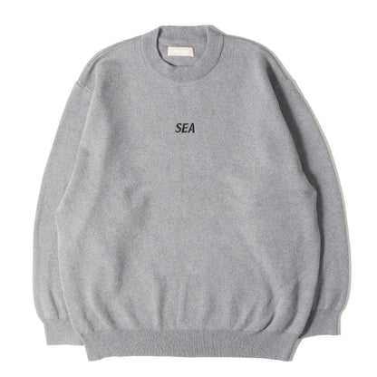 24AW ロゴ刺繍 コットン/カシミヤ/ウール ニット セーター