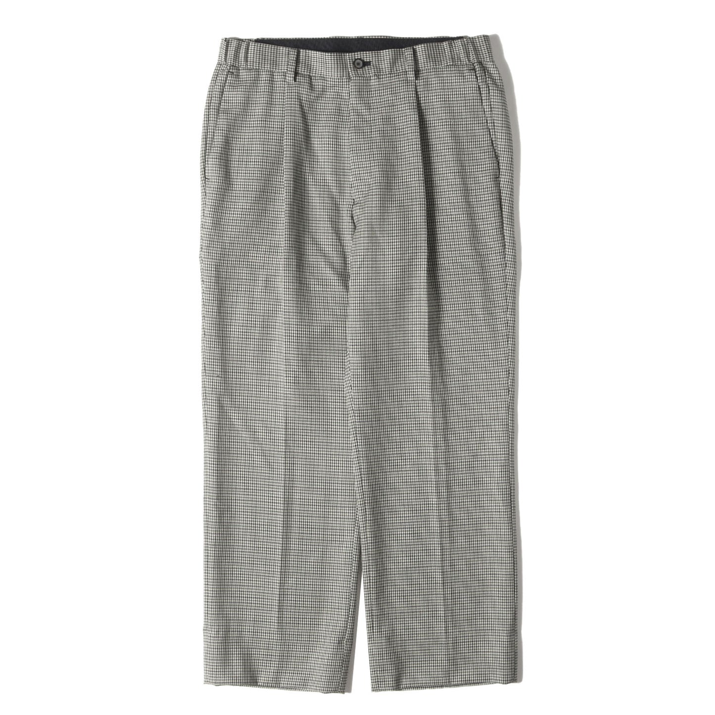 千鳥格子 ウール 1タック イージー スラックスパンツ