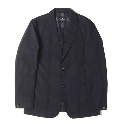 シアサッカーチェック 2つボタン サマー テーラードジャケット