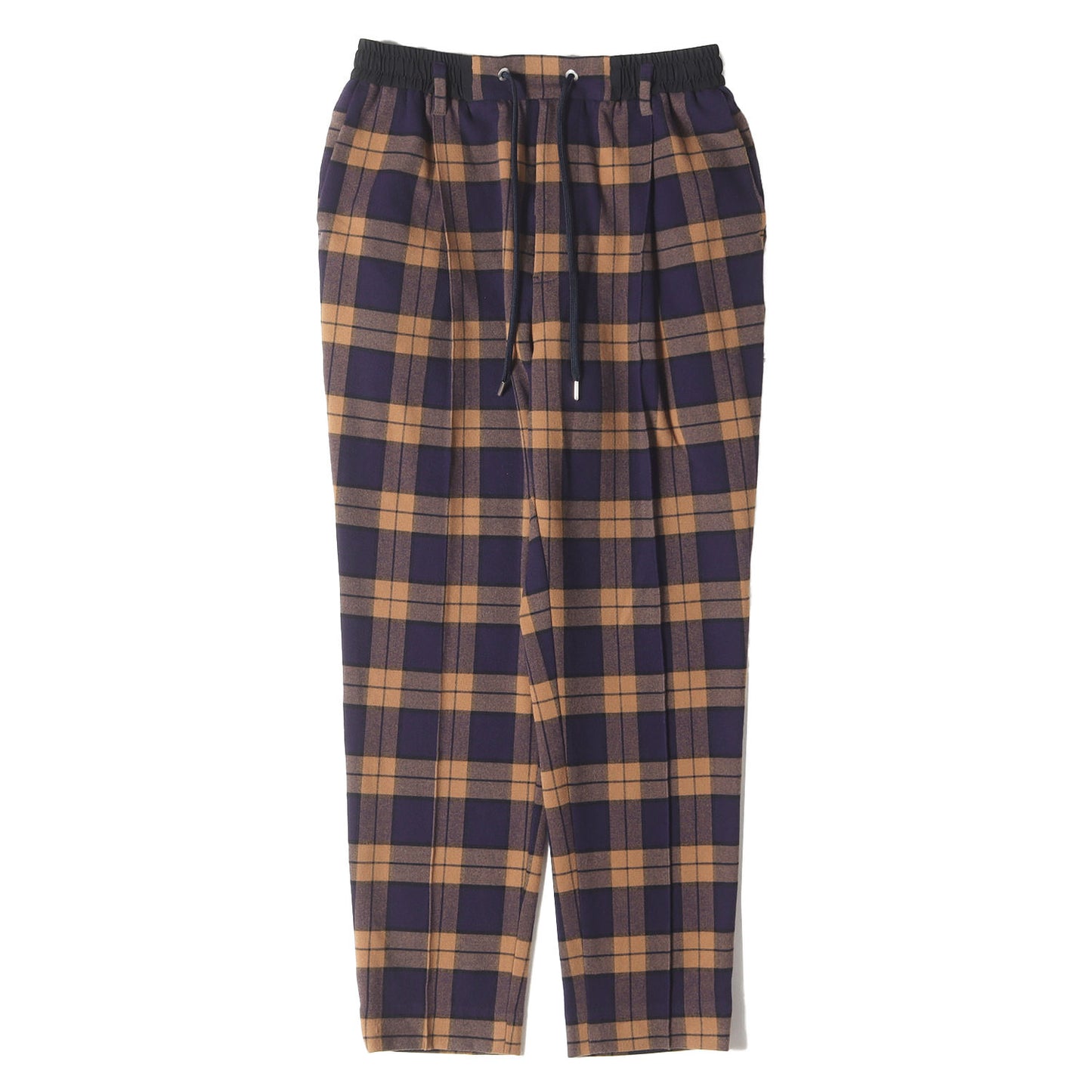 チェック ソフトフランネル ピンタック イージーパンツ