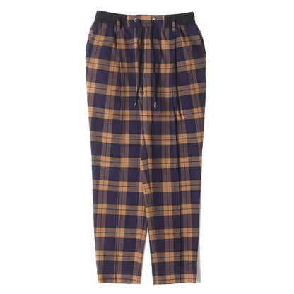 チェック ソフトフランネル ピンタック イージーパンツ