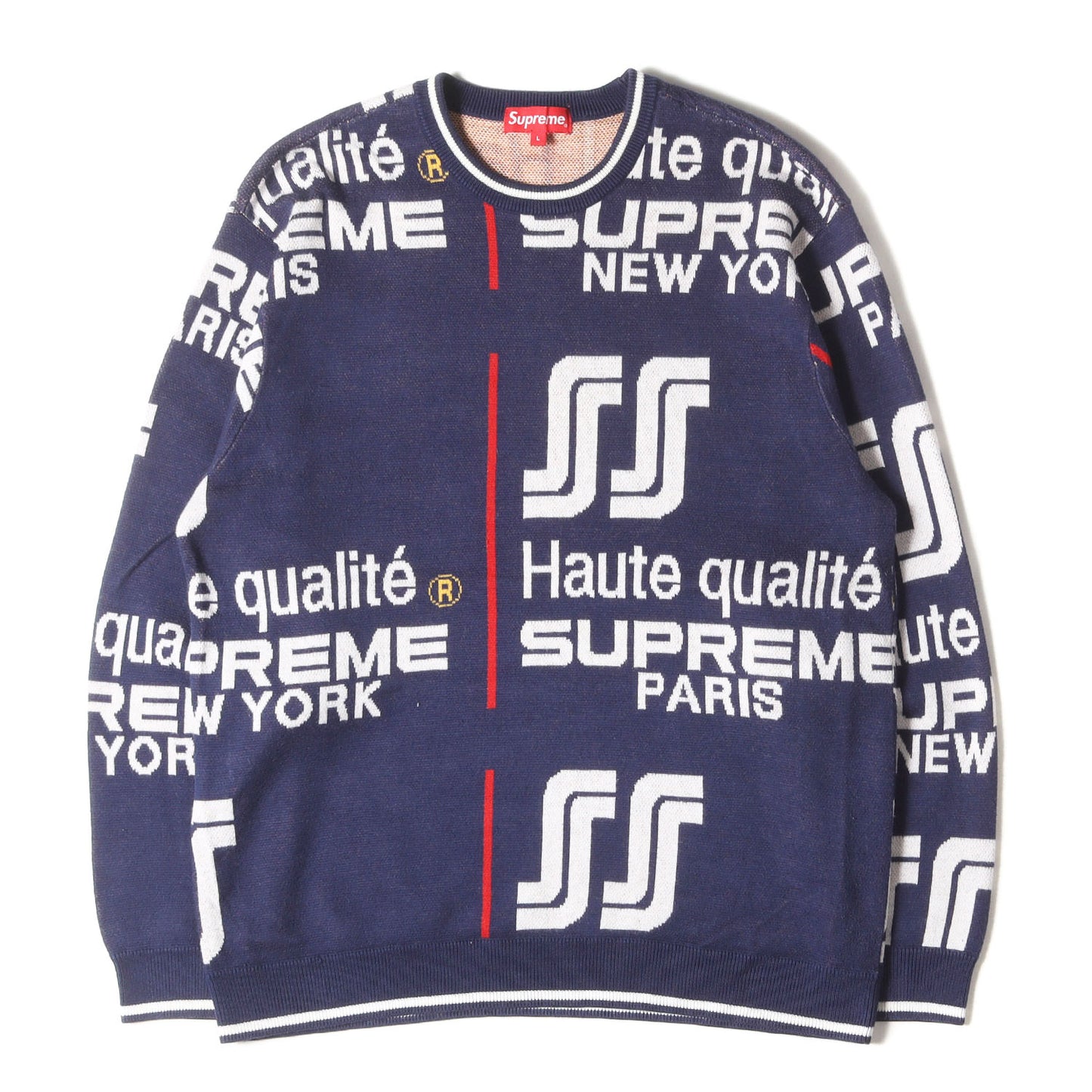 20SS ロゴ柄 クルーネック ニット セーター(Qualite Sweater)