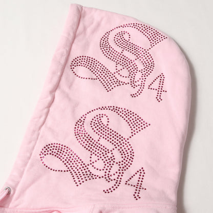 22SS ラインストーン デザイン ジップ スウェットパーカー(Rhinestone Zip Up Hooded Sweatshirt)